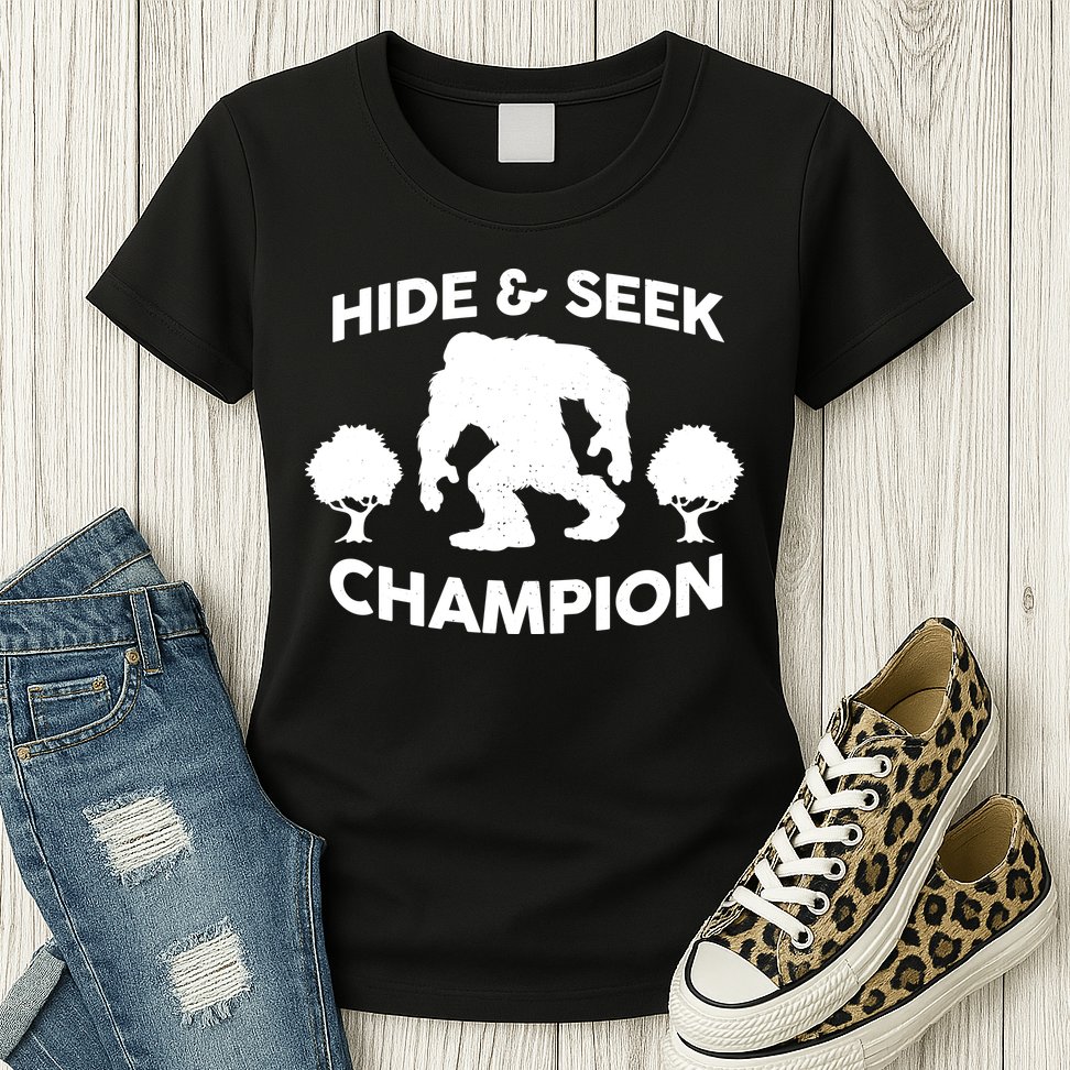 Bigfoot Hide And Seek Champion Womens T-Shirt