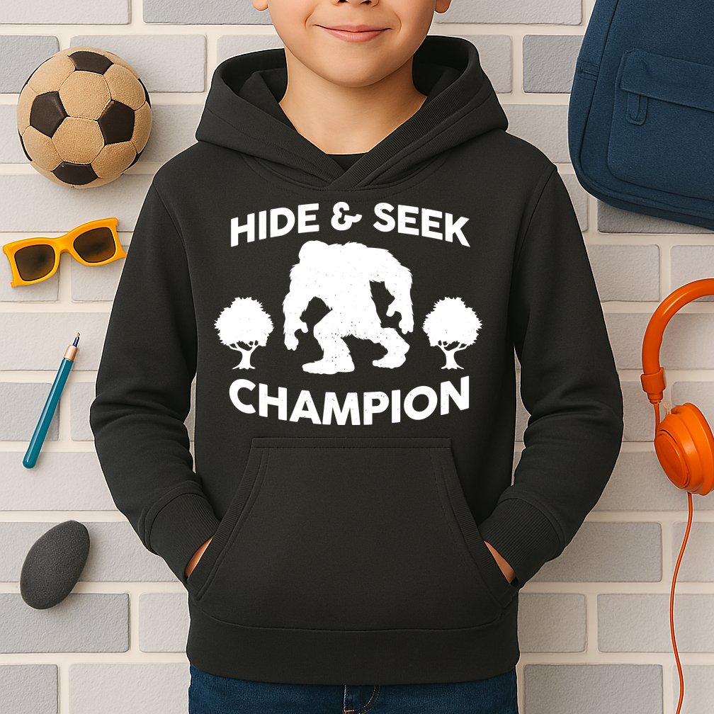 Bigfoot Hide And Seek Champion Kids Hoodie