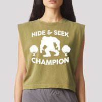 Bigfoot Hide And Seek Champion Garment-Dyed Women's Muscle Tee
