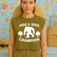 Bigfoot Hide And Seek Champion Garment-Dyed Women's Muscle Tee