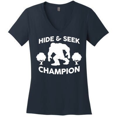 Bigfoot Hide And Seek Champion Women's V-Neck T-Shirt