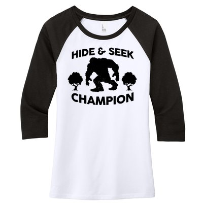 Bigfoot Hide And Seek Champion Women's Tri-Blend 3/4-Sleeve Raglan Shirt