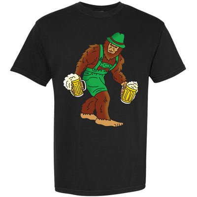 Bigfoot in Lederhosen Oktoberfest Beer Garment-Dyed Heavyweight T-Shirt