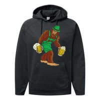 Bigfoot in Lederhosen Oktoberfest Beer Performance Fleece Hoodie