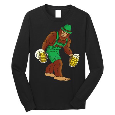 Bigfoot in Lederhosen Oktoberfest Beer Long Sleeve Shirt
