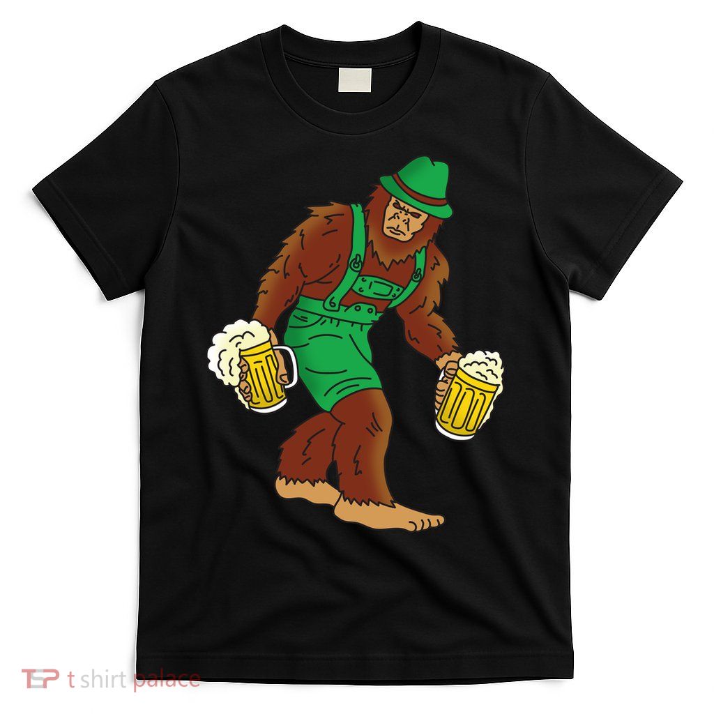 Bigfoot in Lederhosen Oktoberfest Beer T-Shirt
