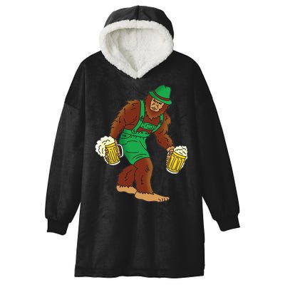 Bigfoot in Lederhosen Oktoberfest Beer Hooded Wearable Blanket