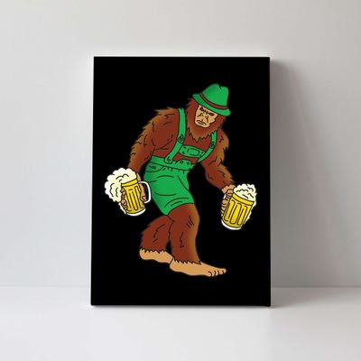 Bigfoot in Lederhosen Oktoberfest Beer Canvas