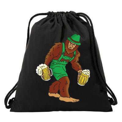 Bigfoot in Lederhosen Oktoberfest Beer Drawstring Bag