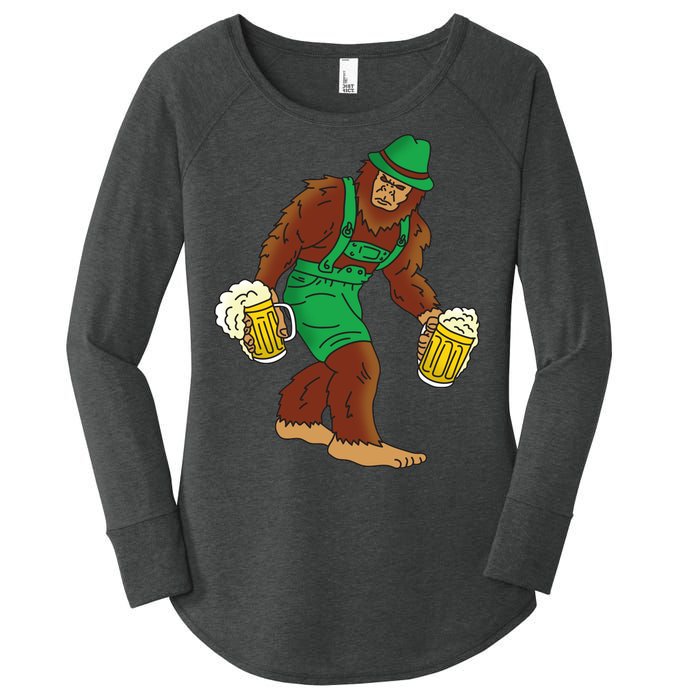 Bigfoot in Lederhosen Oktoberfest Beer Women's Perfect Tri Tunic Long Sleeve Shirt