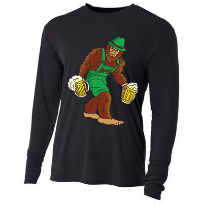 Bigfoot in Lederhosen Oktoberfest Beer Cooling Performance Long Sleeve Crew