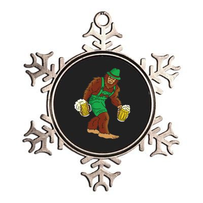 Bigfoot in Lederhosen Oktoberfest Beer Metallic Star Ornament