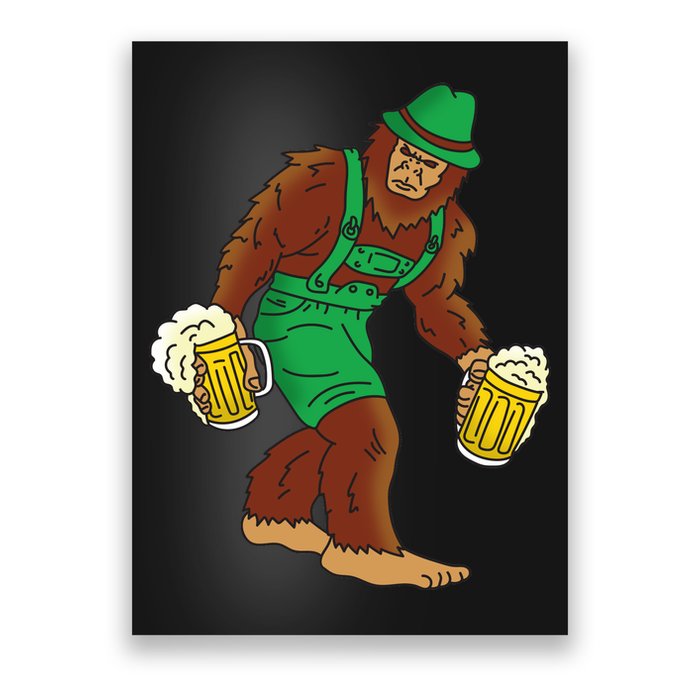 Bigfoot in Lederhosen Oktoberfest Beer Poster