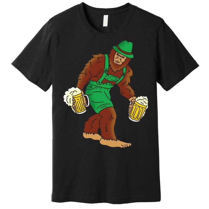 Bigfoot in Lederhosen Oktoberfest Beer Premium T-Shirt