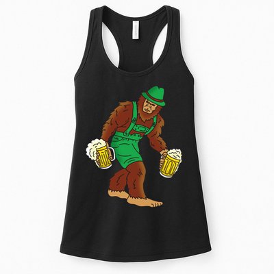 Bigfoot in Lederhosen Oktoberfest Beer Womens Tank Top