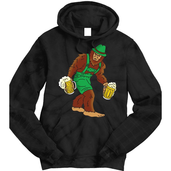 Bigfoot in Lederhosen Oktoberfest Beer Tie Dye Hoodie