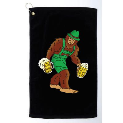 Bigfoot in Lederhosen Oktoberfest Beer Platinum Collection Golf Towel