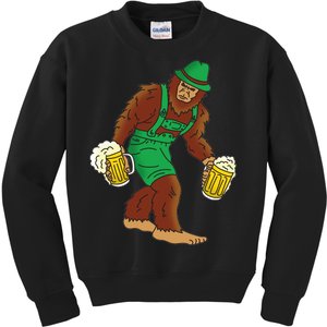 Bigfoot in Lederhosen Oktoberfest Beer Kids Sweatshirt