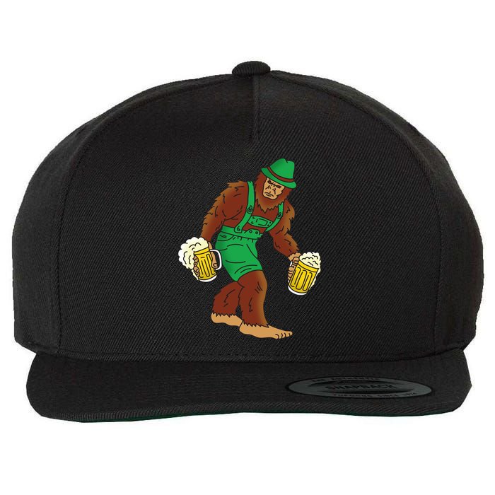 Bigfoot in Lederhosen Oktoberfest Beer Wool Snapback Cap