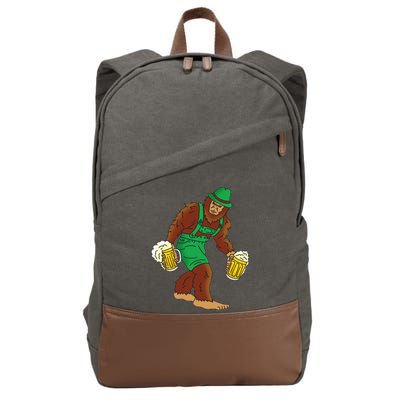 Bigfoot in Lederhosen Oktoberfest Beer Cotton Canvas Backpack