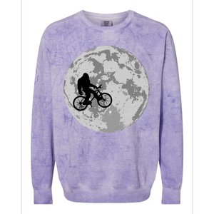 Bigfoot In The Moon Sasquatch Colorblast Crewneck Sweatshirt