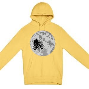 Bigfoot In The Moon Sasquatch Premium Pullover Hoodie