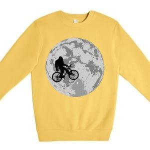 Bigfoot In The Moon Sasquatch Premium Crewneck Sweatshirt