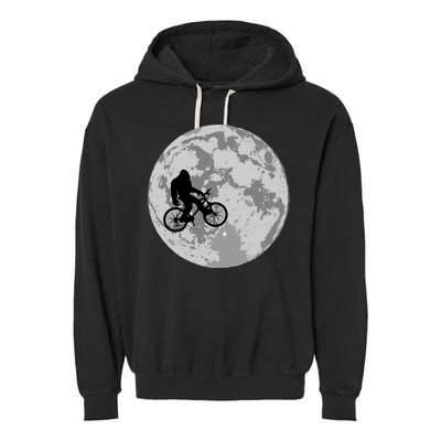 Bigfoot In The Moon Sasquatch Garment-Dyed Fleece Hoodie