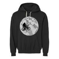 Bigfoot In The Moon Sasquatch Garment-Dyed Fleece Hoodie