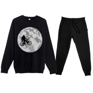 Bigfoot In The Moon Sasquatch Premium Crewneck Sweatsuit Set