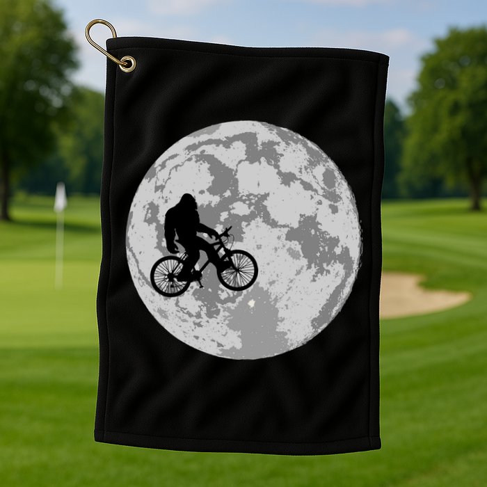 Bigfoot In The Moon Sasquatch Golf Towel