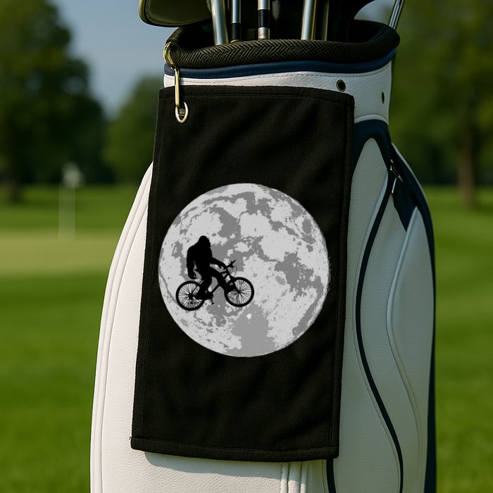 Bigfoot In The Moon Sasquatch Golf Towel