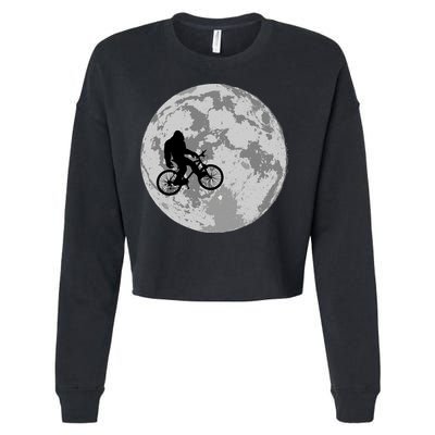 Bigfoot In The Moon Sasquatch Cropped Pullover Crew