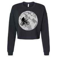 Bigfoot In The Moon Sasquatch Cropped Pullover Crew