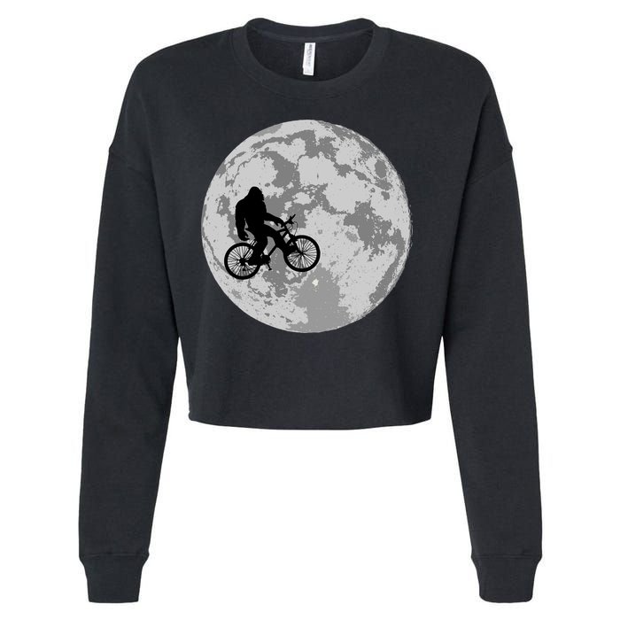 Bigfoot In The Moon Sasquatch Cropped Pullover Crew