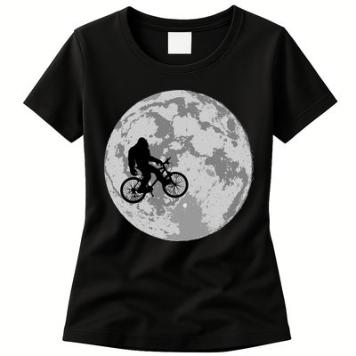 Bigfoot In The Moon Sasquatch Womens T-Shirt