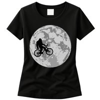 Bigfoot In The Moon Sasquatch Womens T-Shirt