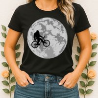 Bigfoot In The Moon Sasquatch Womens T-Shirt