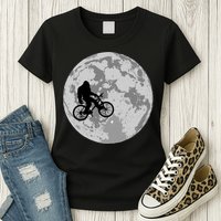 Bigfoot In The Moon Sasquatch Womens T-Shirt