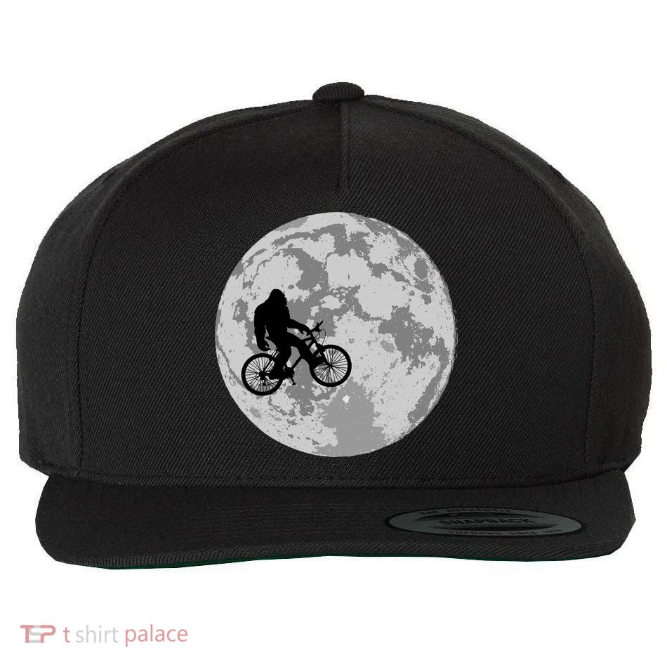 Bigfoot In The Moon Sasquatch Wool Snapback Cap