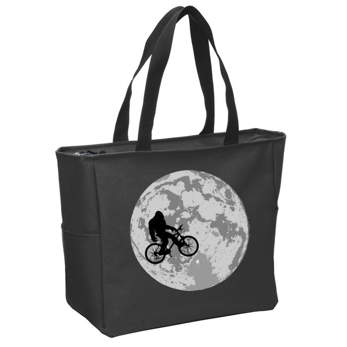 Bigfoot In The Moon Sasquatch Zip Tote Bag