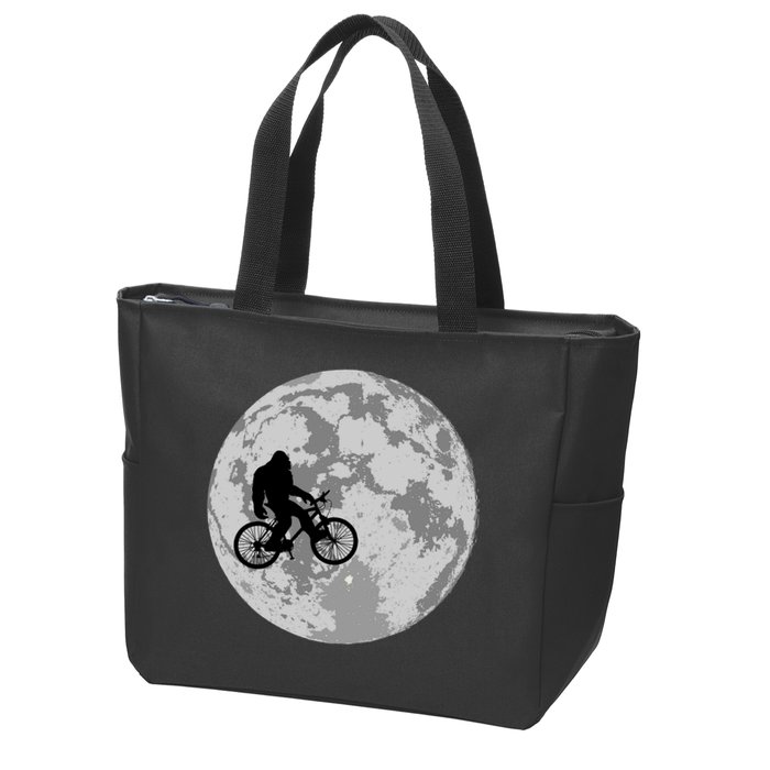 Bigfoot In The Moon Sasquatch Zip Tote Bag
