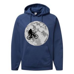 Bigfoot In The Moon Sasquatch Performance Fleece Hoodie