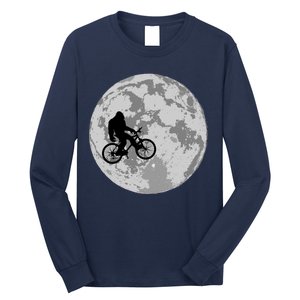 Bigfoot In The Moon Sasquatch Long Sleeve Shirt