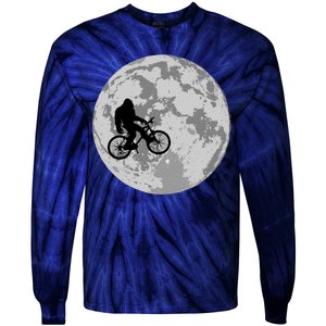 Bigfoot In The Moon Sasquatch Tie-Dye Long Sleeve Shirt