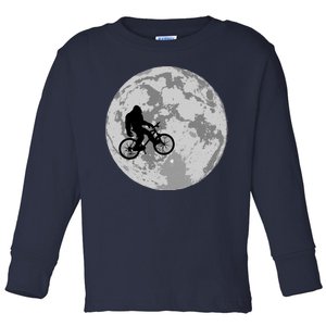 Bigfoot In The Moon Sasquatch Toddler Long Sleeve Shirt