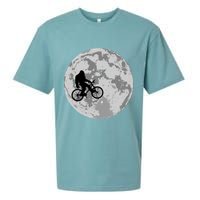 Bigfoot In The Moon Sasquatch Sueded Cloud Jersey T-Shirt