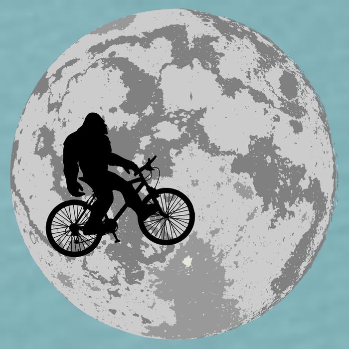 Bigfoot In The Moon Sasquatch Sueded Cloud Jersey T-Shirt