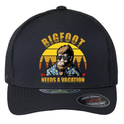 Bigfoot Needs A Vacation Flexfit Unipanel Trucker Cap