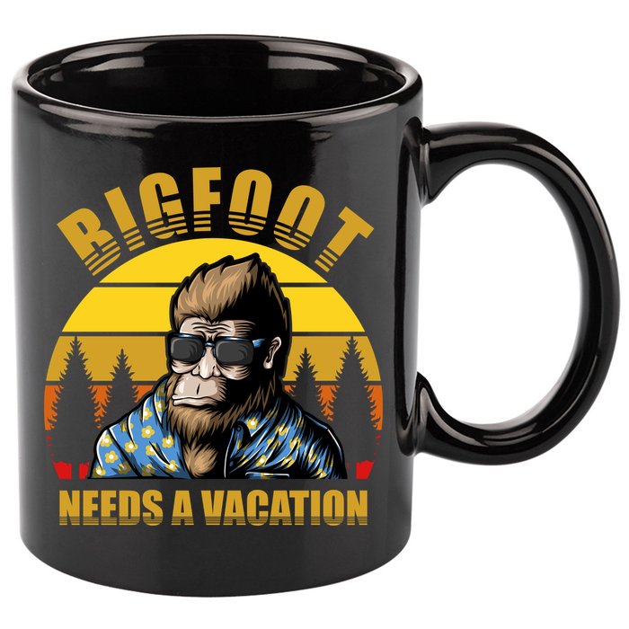 Bigfoot Needs A Vacation 11oz C Handle Ceramic Mug